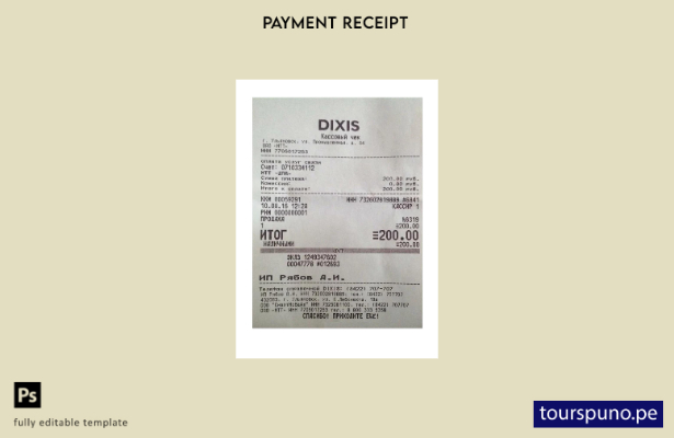 Plantilla de recibo de pago Dixis lista para imprimir